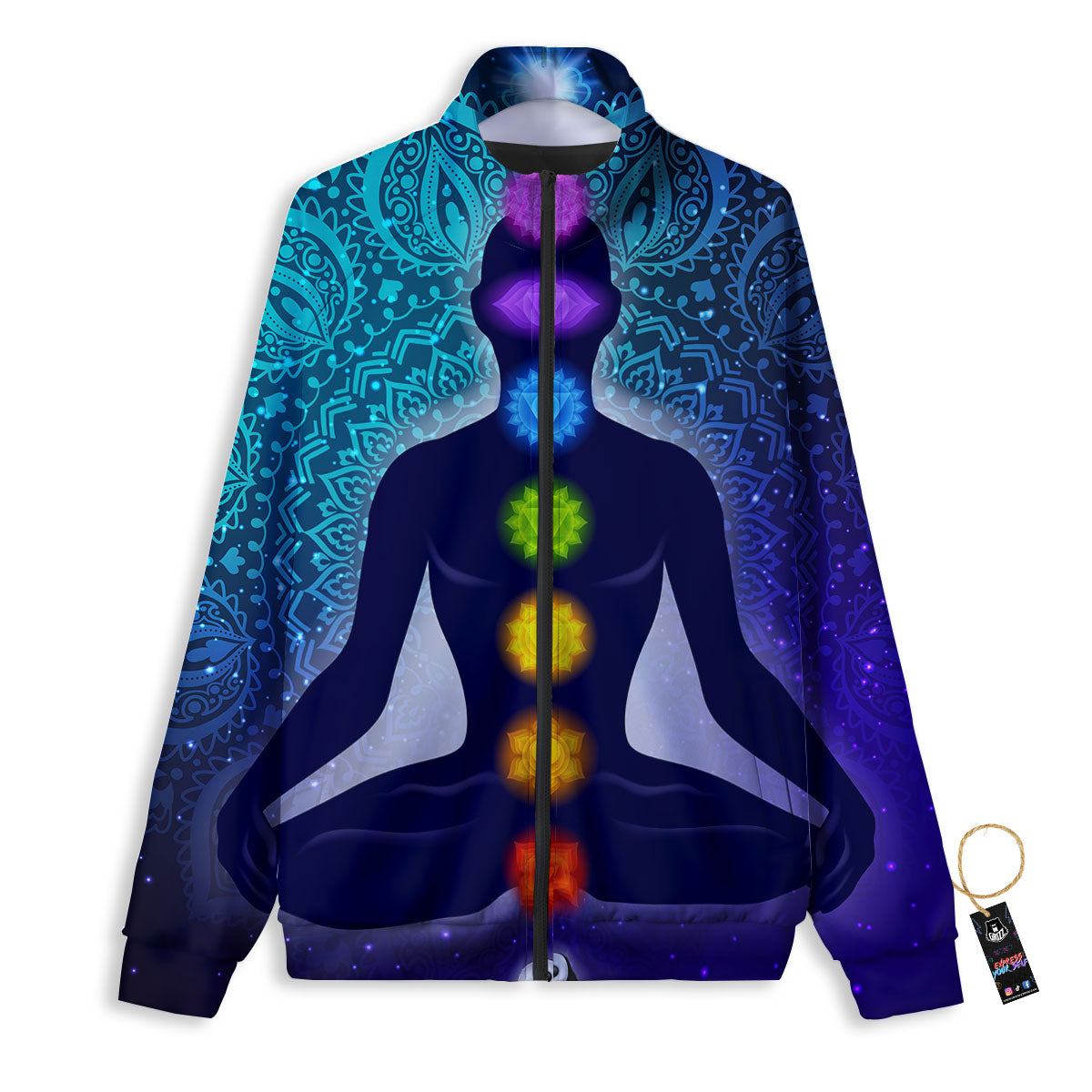 Aura Nine Chakras Print Track Jacket-grizzshop