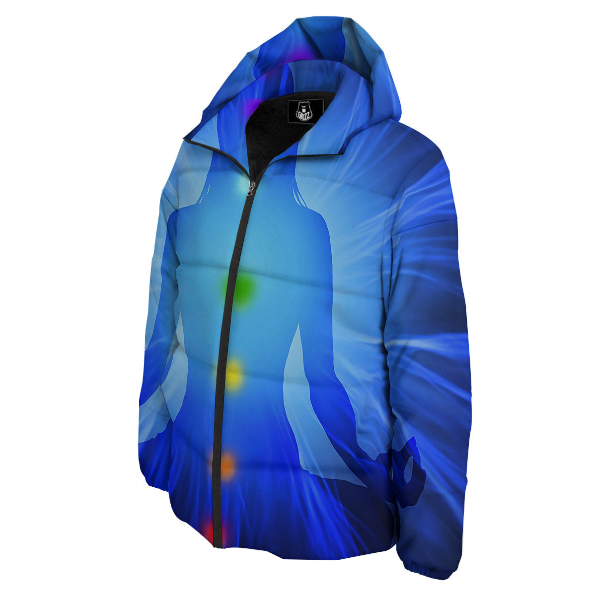 Aura Seven Chakras Print Down Jacket-grizzshop