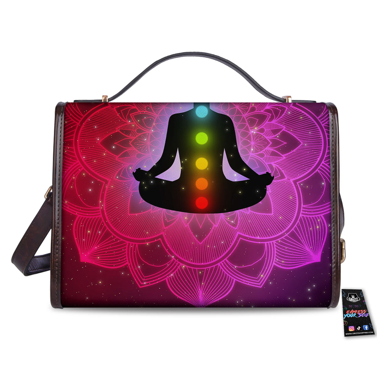 Aura Mandala Chakras Print Women's Satchel Bag