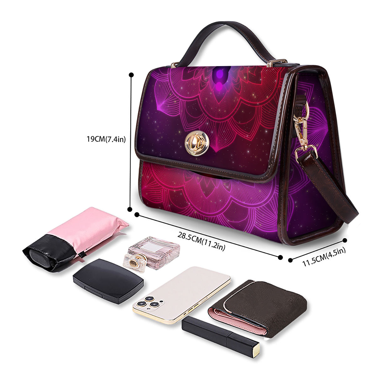 Aura Mandala Chakras Print Women's Satchel Bag