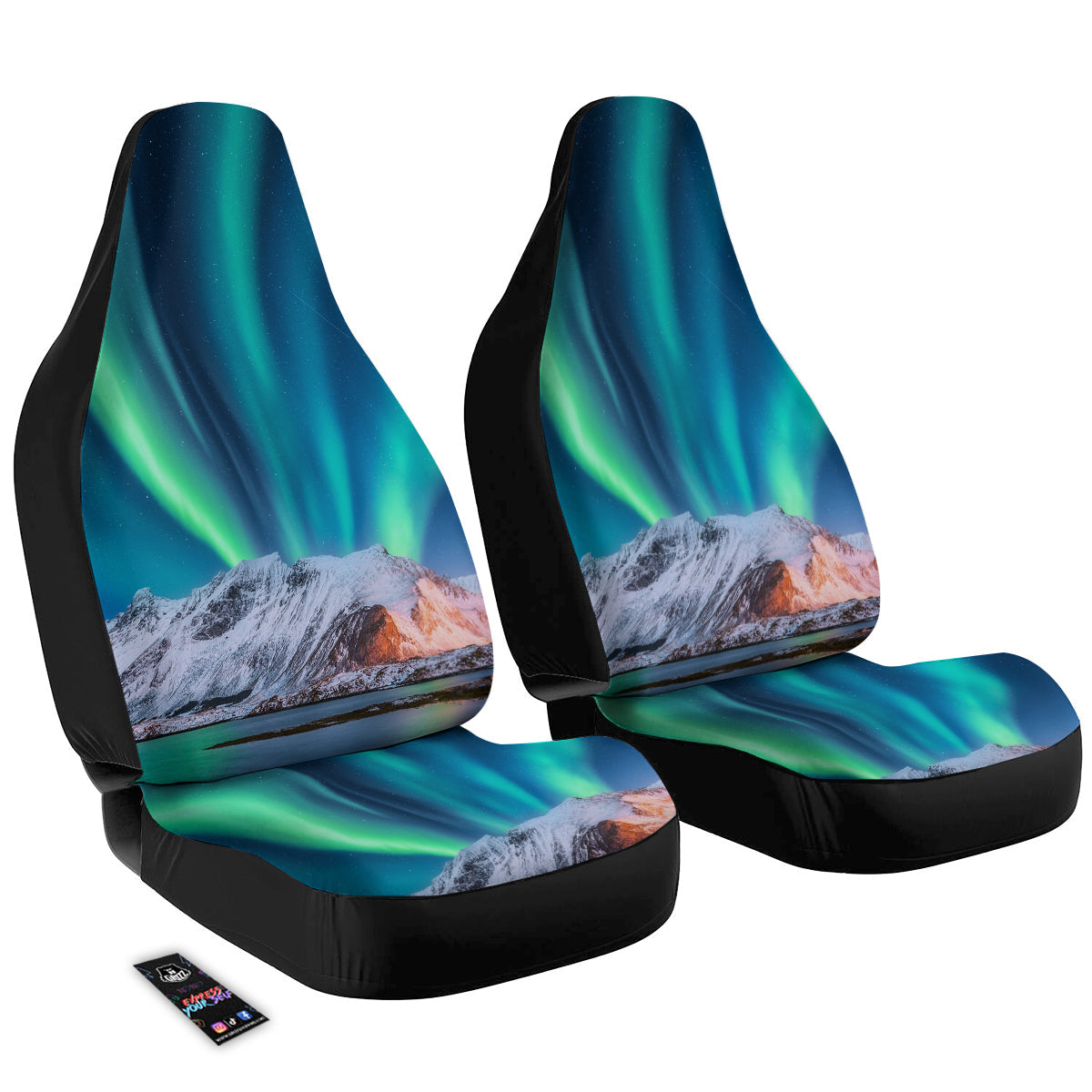 Aurora Green Northern Lights Print Car Seat Covers-grizzshop