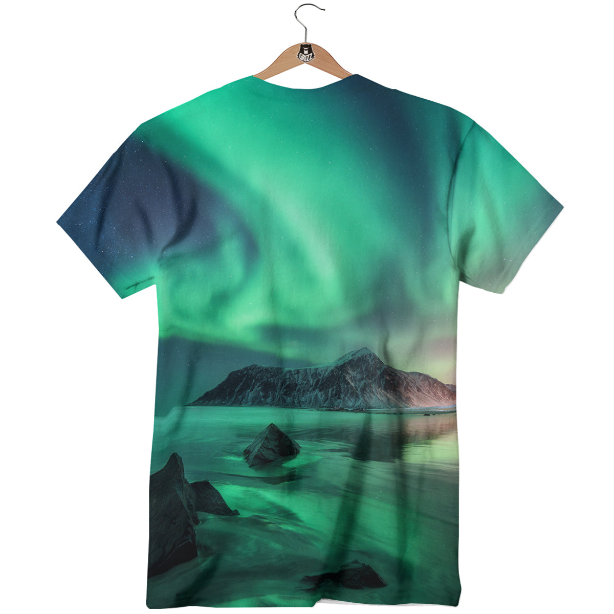 Aurora Northern Lights Print T-Shirt-grizzshop