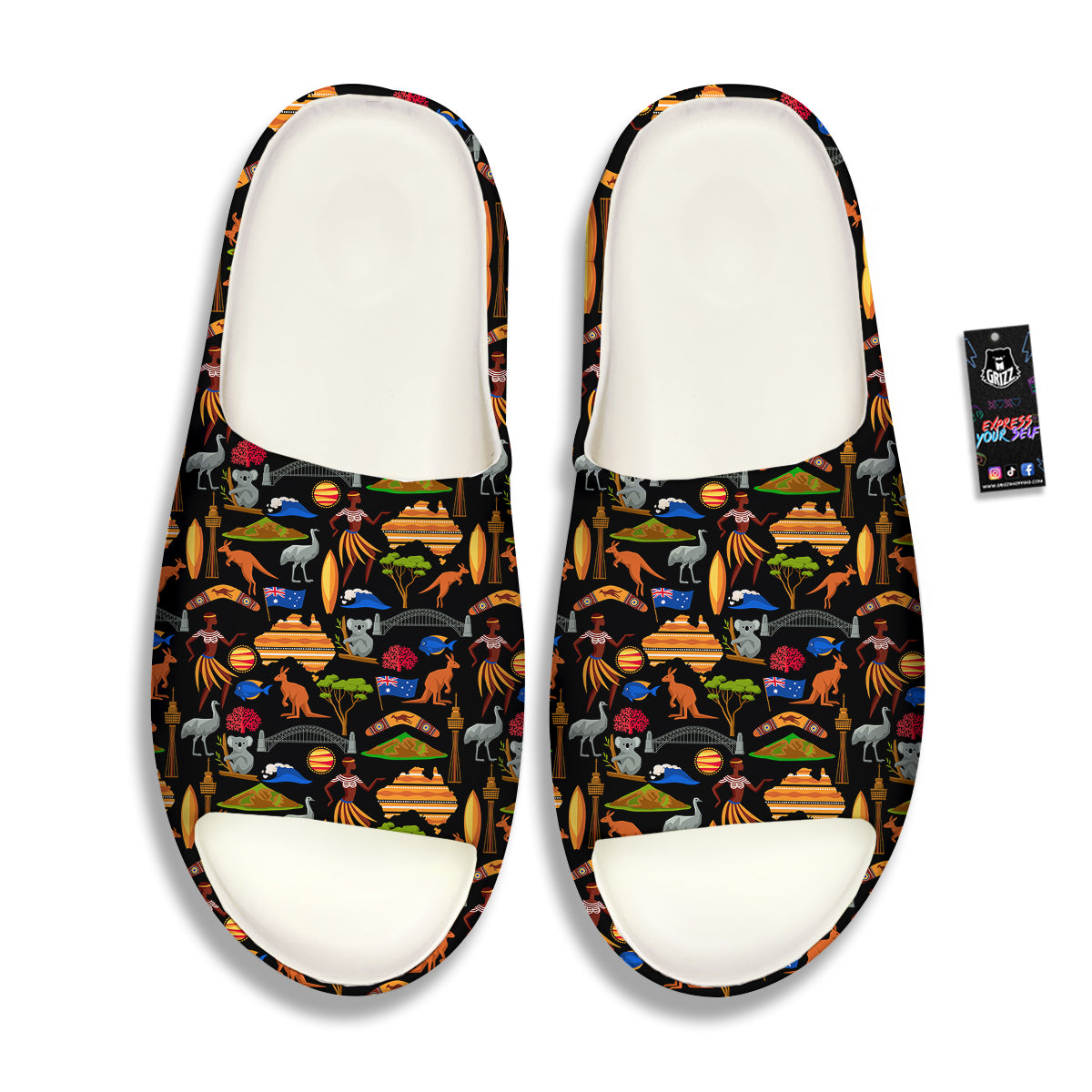 Australia Symbols Print Pattern Sandals-grizzshop