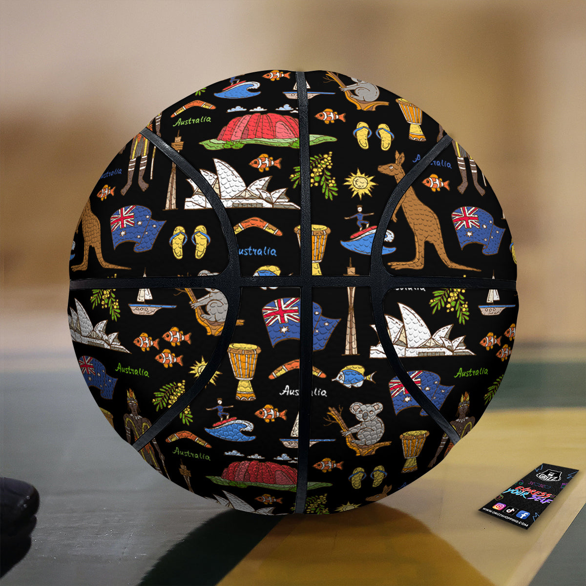Australia Theme Print Pattern Basketball-grizzshop