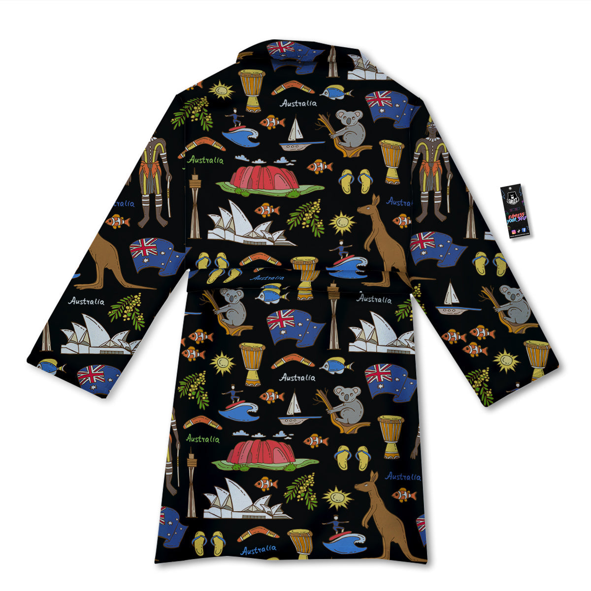 Australia Theme Print Pattern Bathrobe-grizzshop