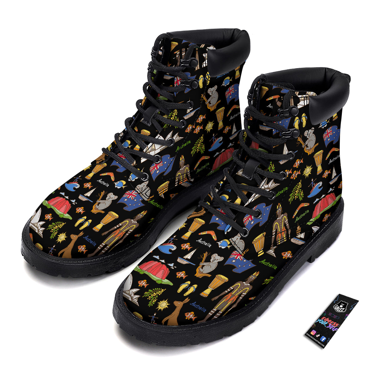 Australia Theme Print Pattern Boots-grizzshop