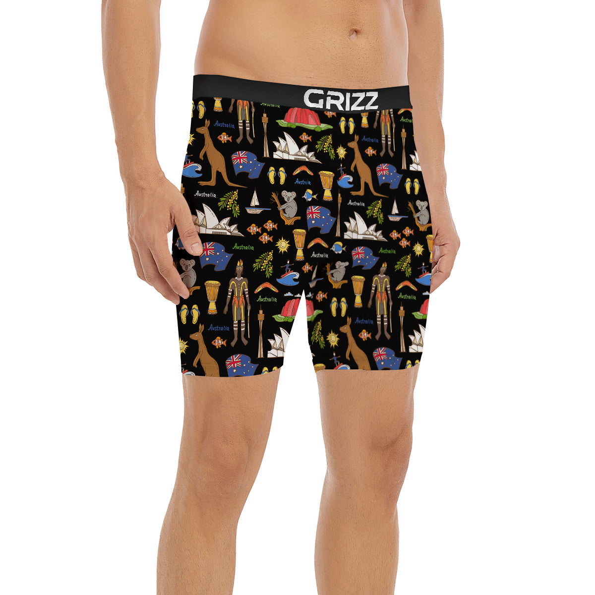 Australia Theme Print Pattern Boxer Briefs-grizzshop