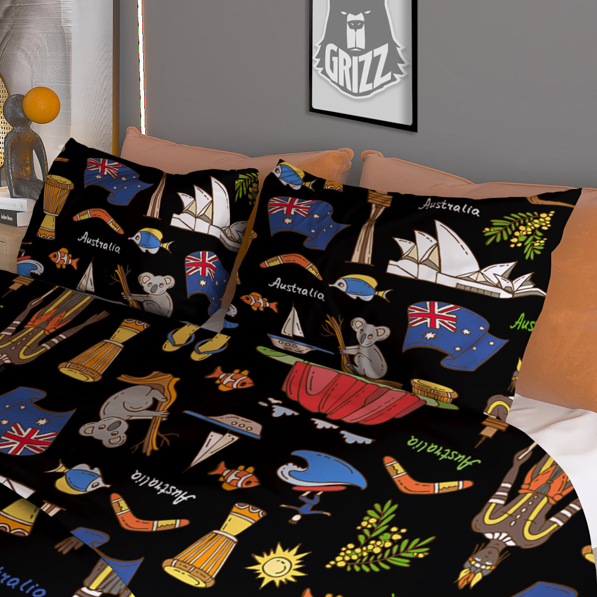 Australia Theme Print Pattern Duvet Cover Bedding Set-grizzshop