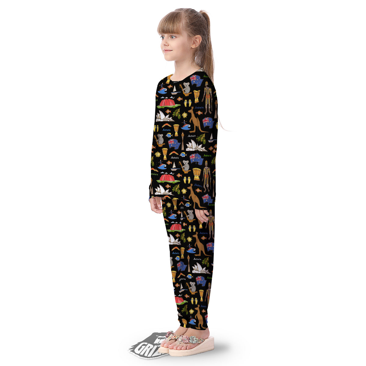 Australia Theme Print Pattern Kid's Pajamas-grizzshop