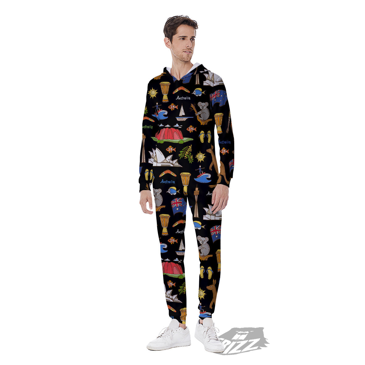Australia Theme Print Pattern Men's Jumpsuit-grizzshop