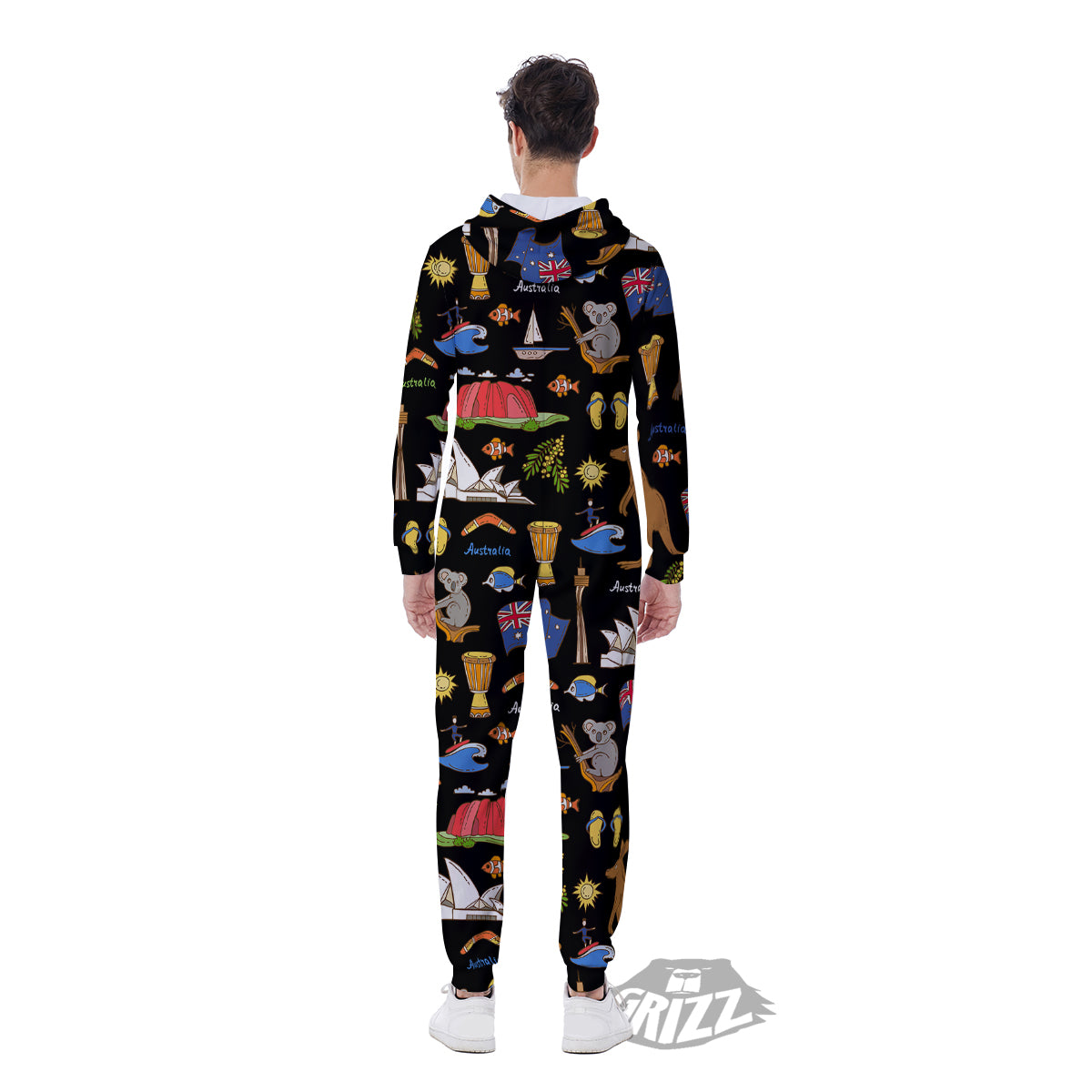 Australia Theme Print Pattern Men's Jumpsuit-grizzshop