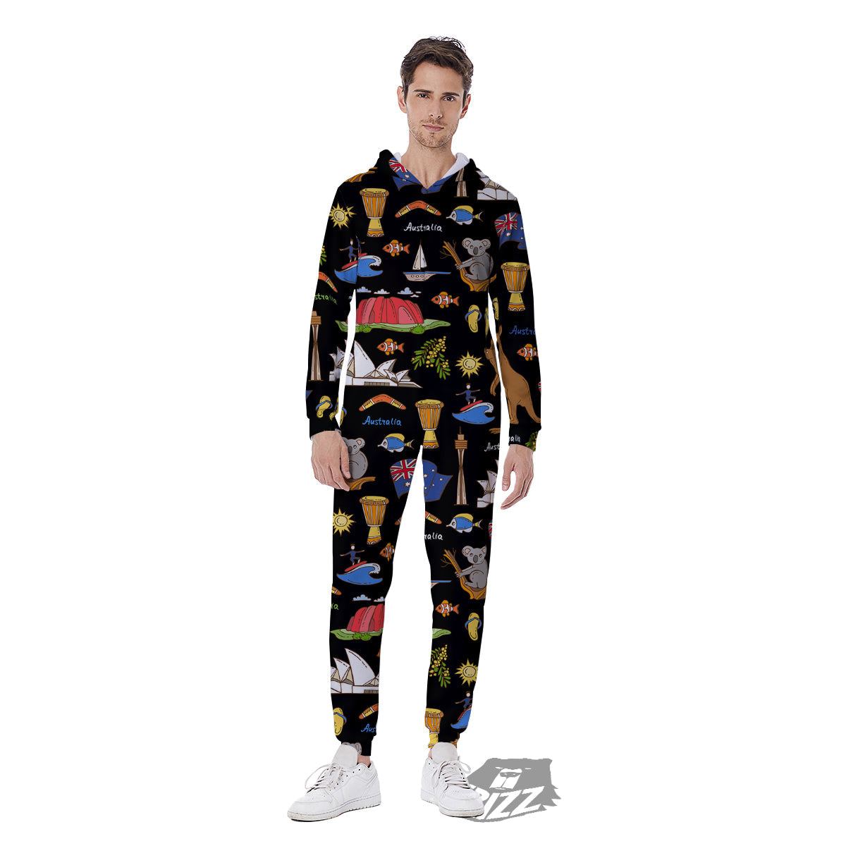 Australia Theme Print Pattern Men's Jumpsuit-grizzshop