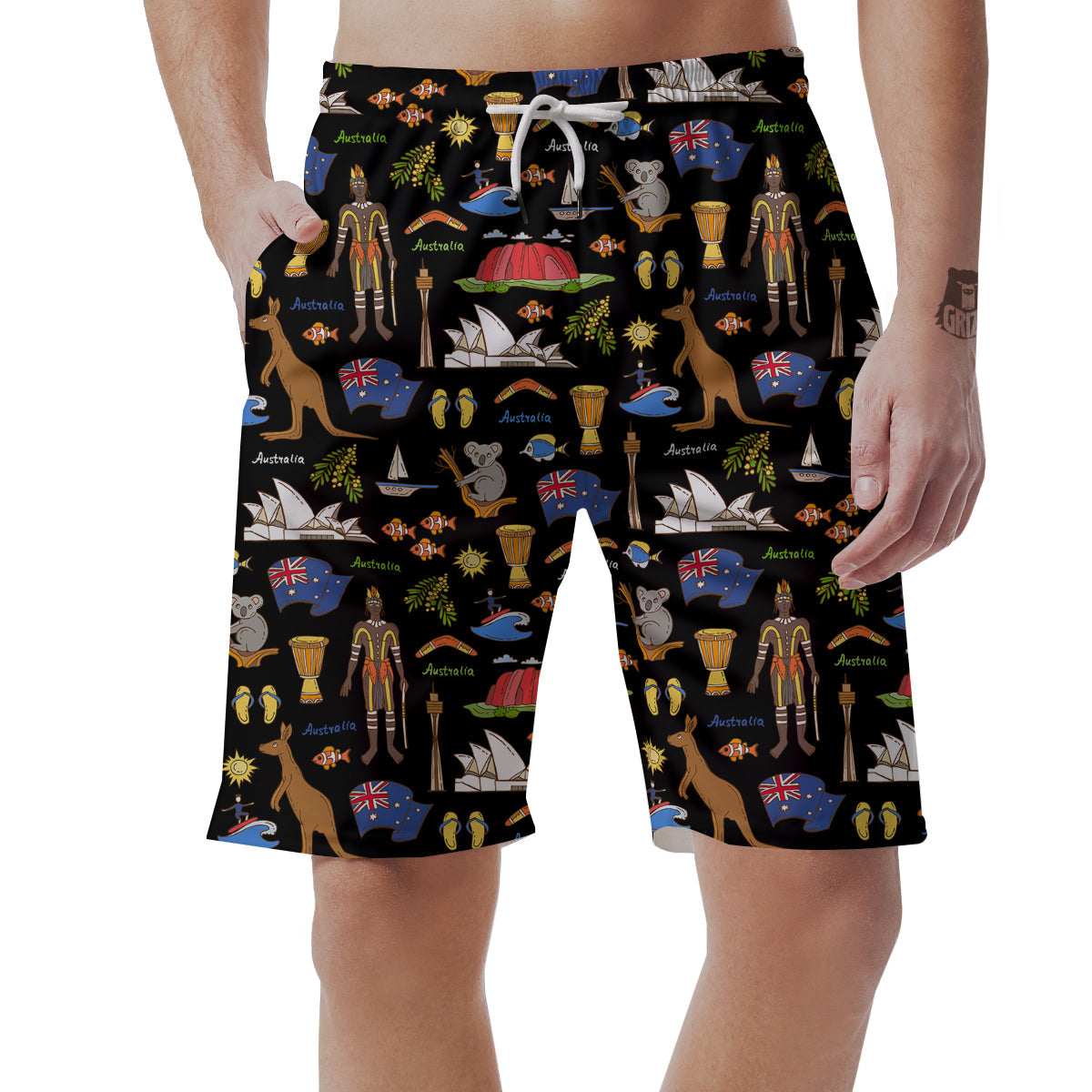 Australia Theme Print Pattern Men's Shorts-grizzshop