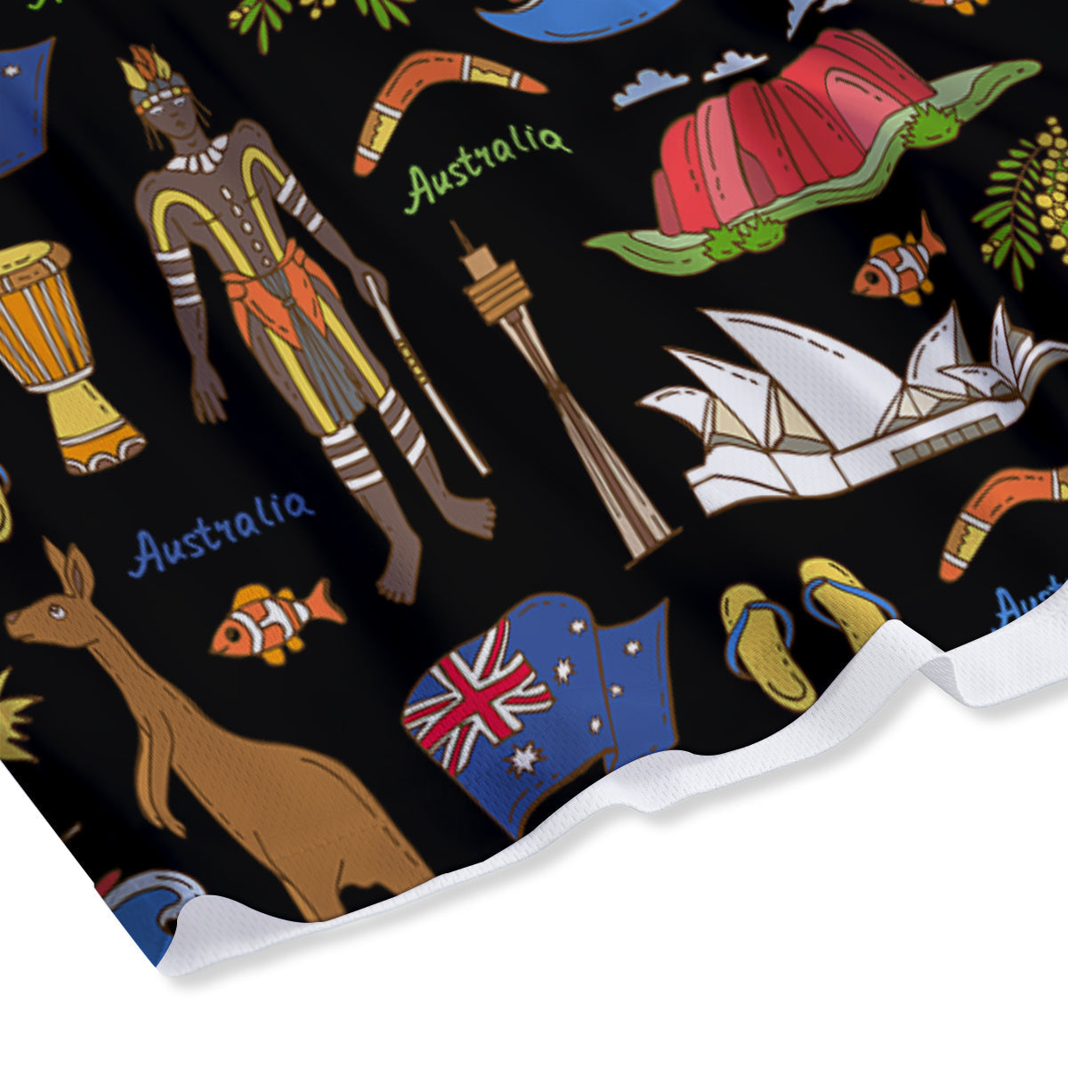Australia Theme Print Pattern Mesh Shorts-grizzshop