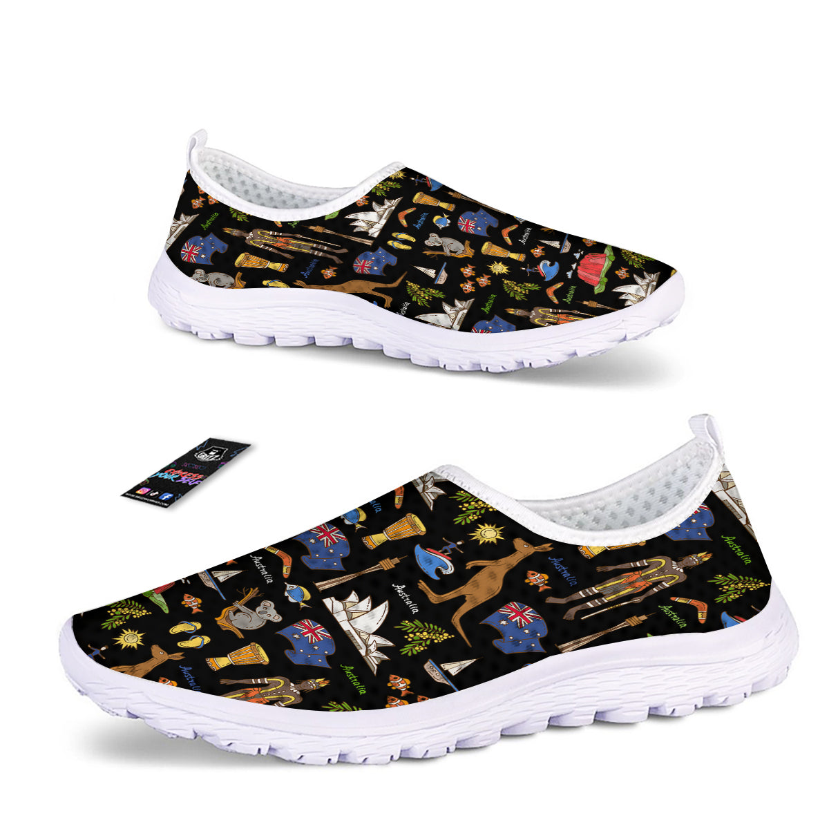 Australia Theme Print Pattern Nurse Shoes-grizzshop