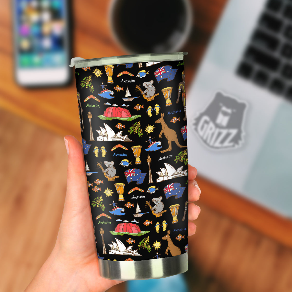 Australia Theme Print Pattern Tumbler-grizzshop