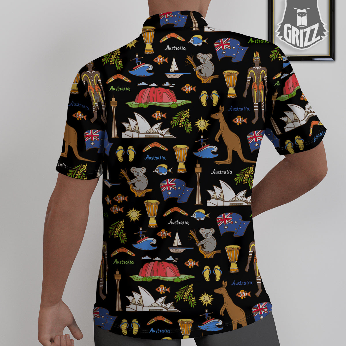 Australia Theme Print Pattern Untucked Shirts-grizzshop