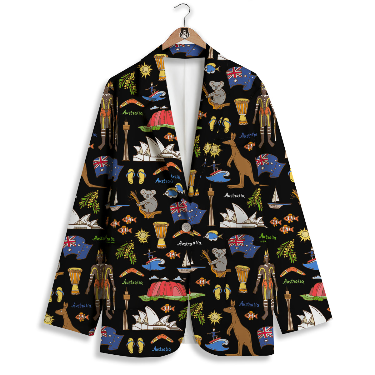 Australia Theme Print Pattern Women's Blazer-grizzshop
