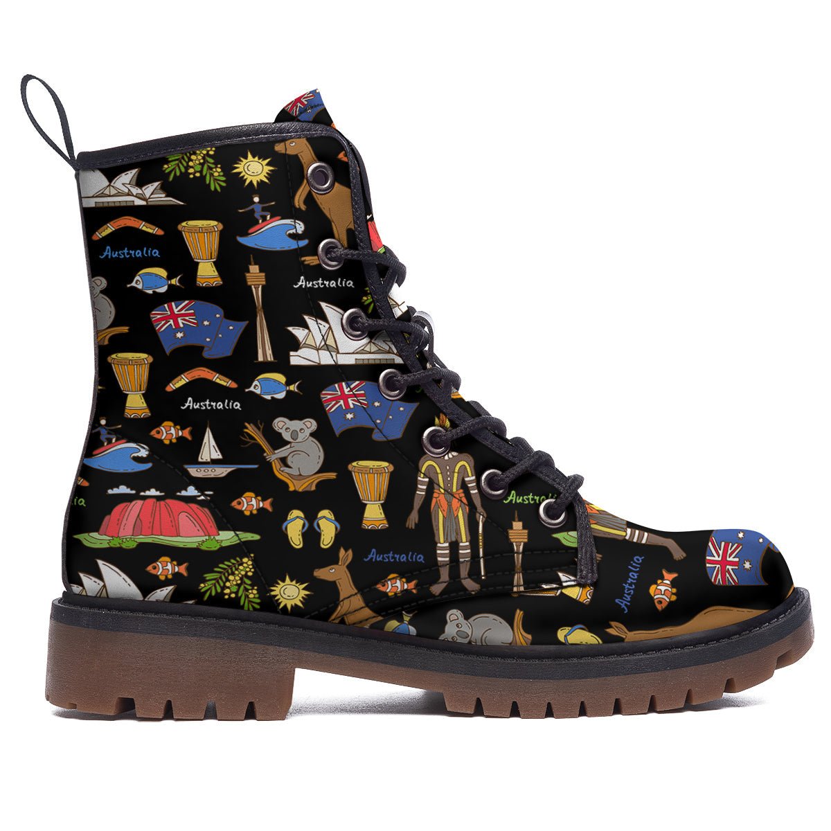 Australia Theme Print Pattern Work Boots-grizzshop