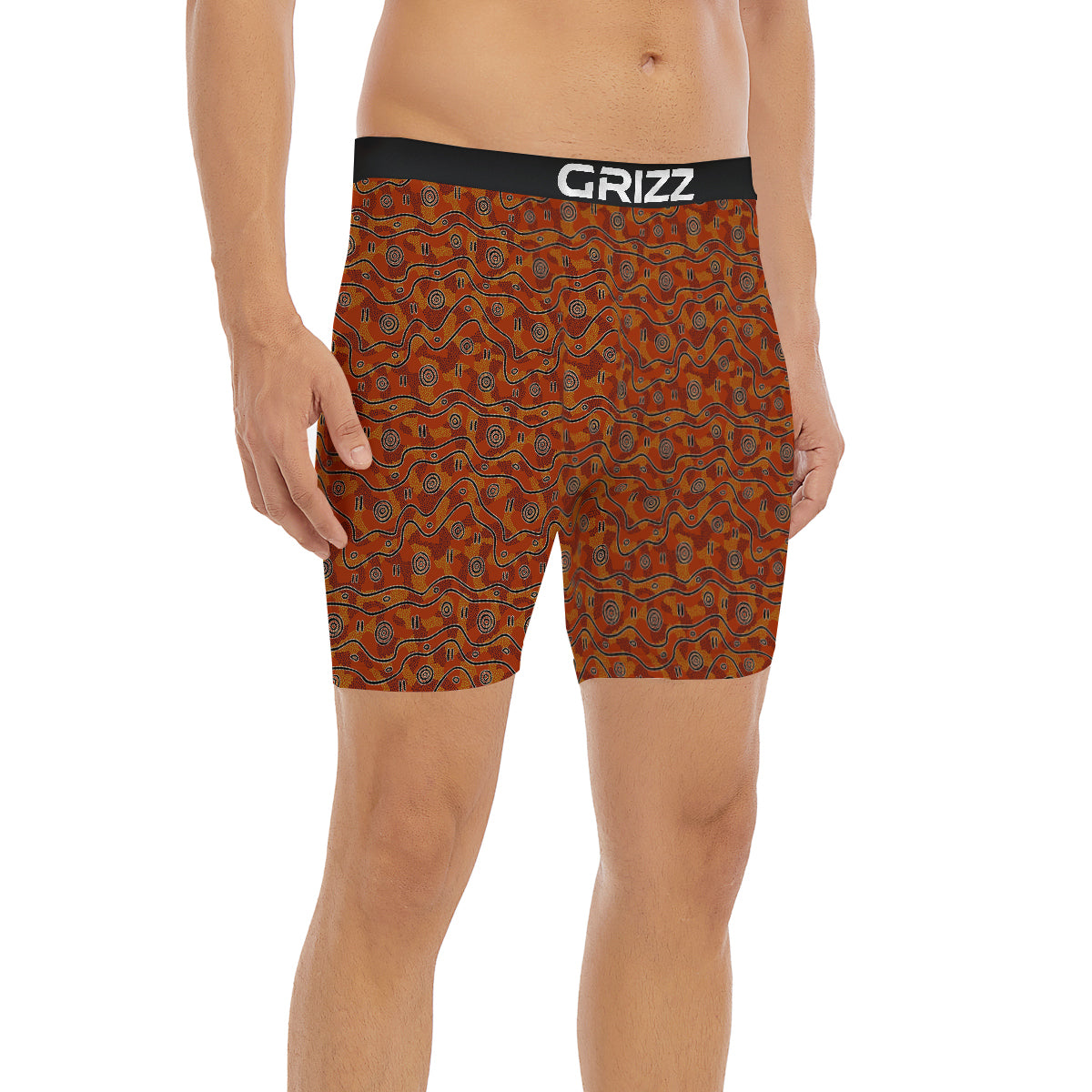 Australian Aboriginal Print Pattern Boxer Briefs-grizzshop