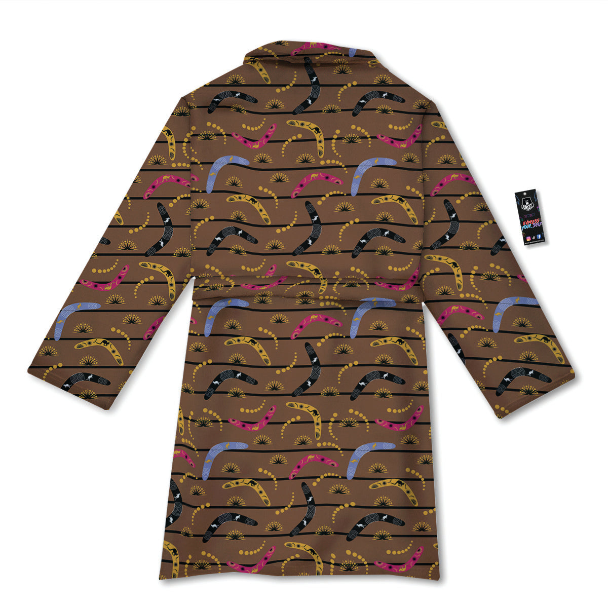 Australian Boomerangs Print Pattern Bathrobe-grizzshop