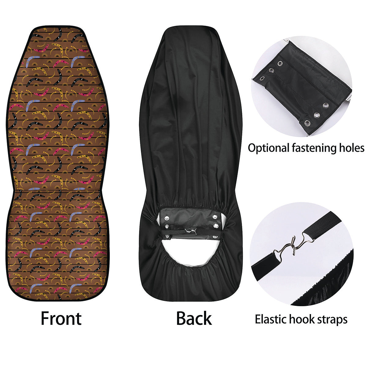 Australian Boomerangs Print Pattern Car Seat Covers-grizzshop