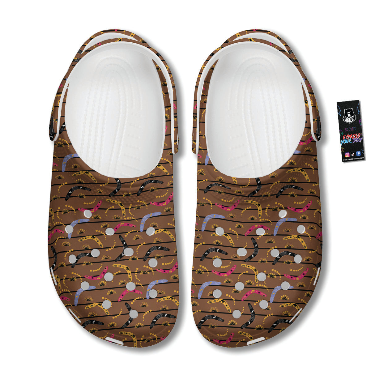 Australian Boomerangs Print Pattern Clog-grizzshop
