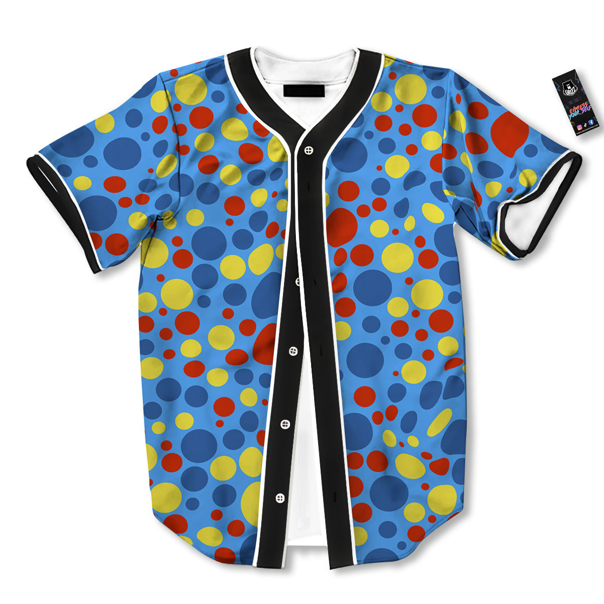 Autism Awareness Dots Color Print Pattern Baseball Jersey-grizzshop
