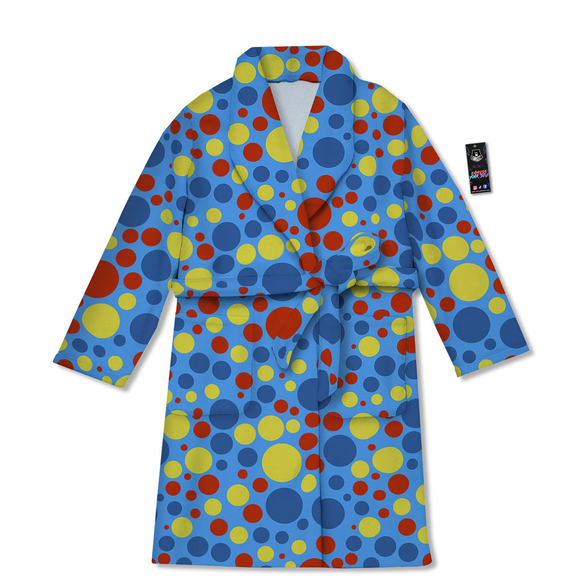 Autism Awareness Dots Color Print Pattern Bathrobe-grizzshop