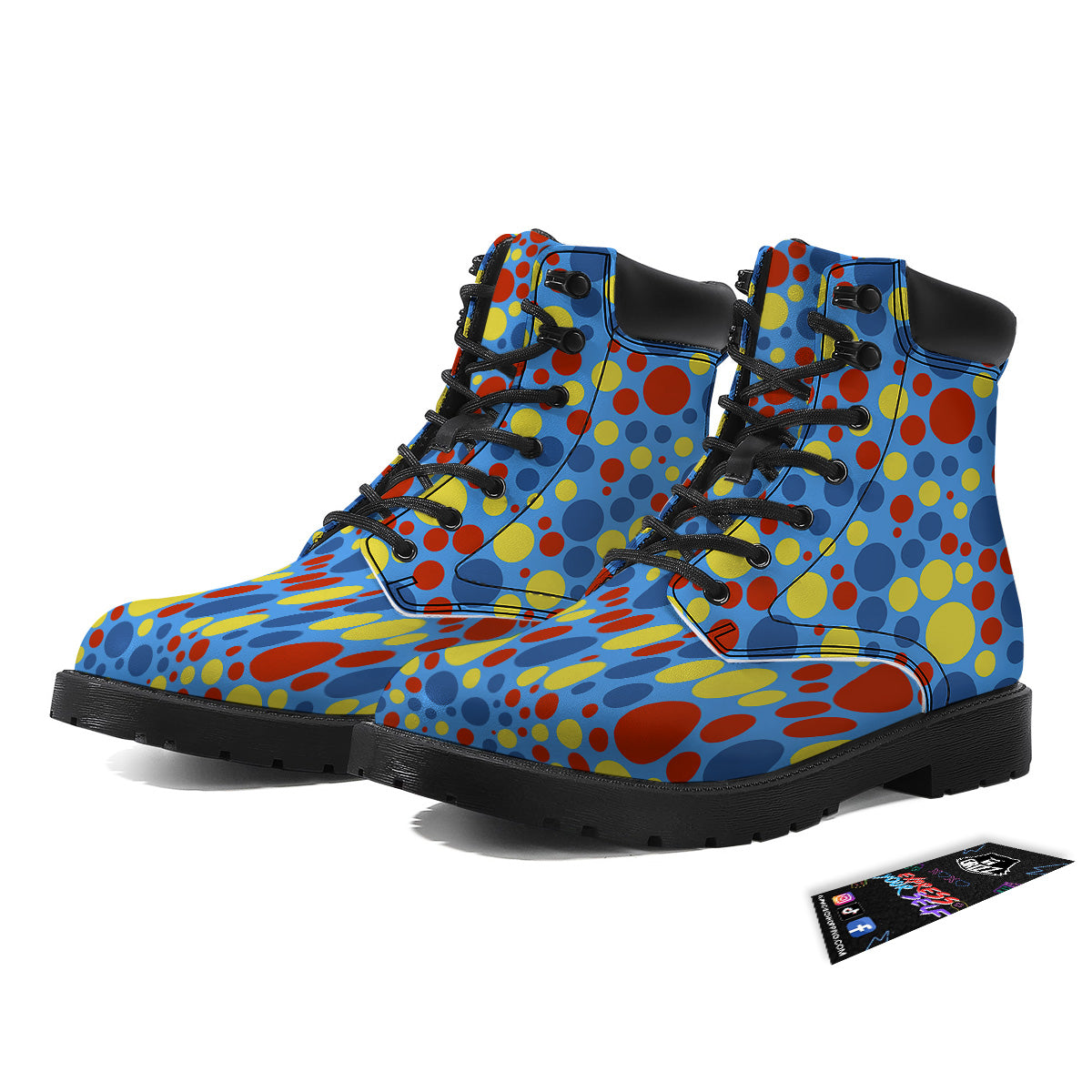 Autism Awareness Dots Color Print Pattern Boots-grizzshop