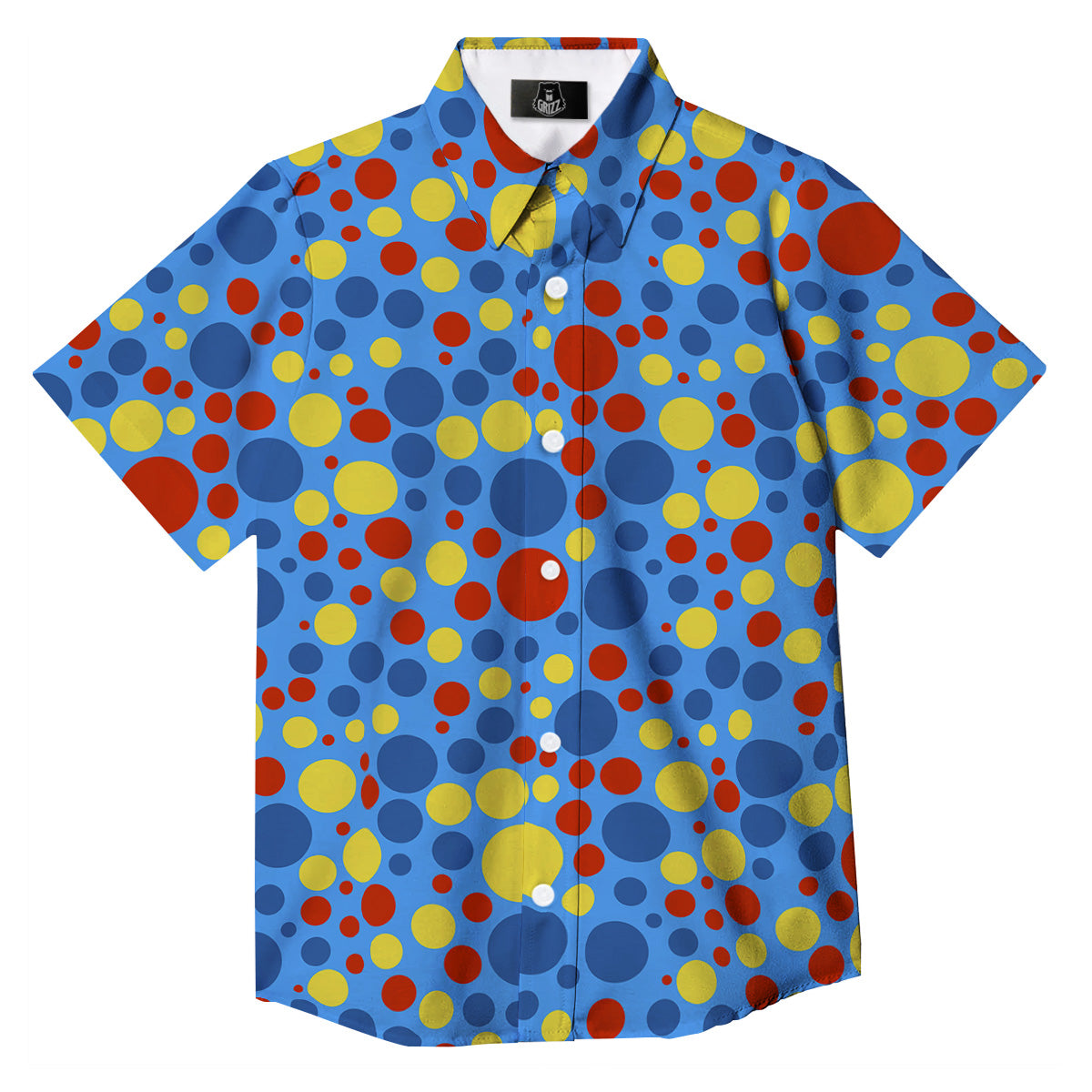 Autism Awareness Dots Color Print Pattern Button Up Shirt-grizzshop