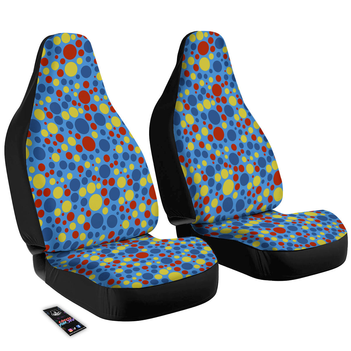 Autism Awareness Dots Color Print Pattern Car Seat Covers-grizzshop