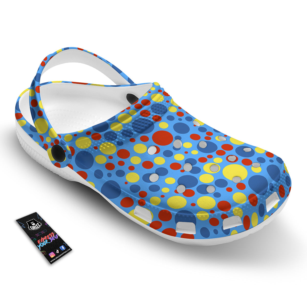 Autism Awareness Dots Color Print Pattern Clog-grizzshop