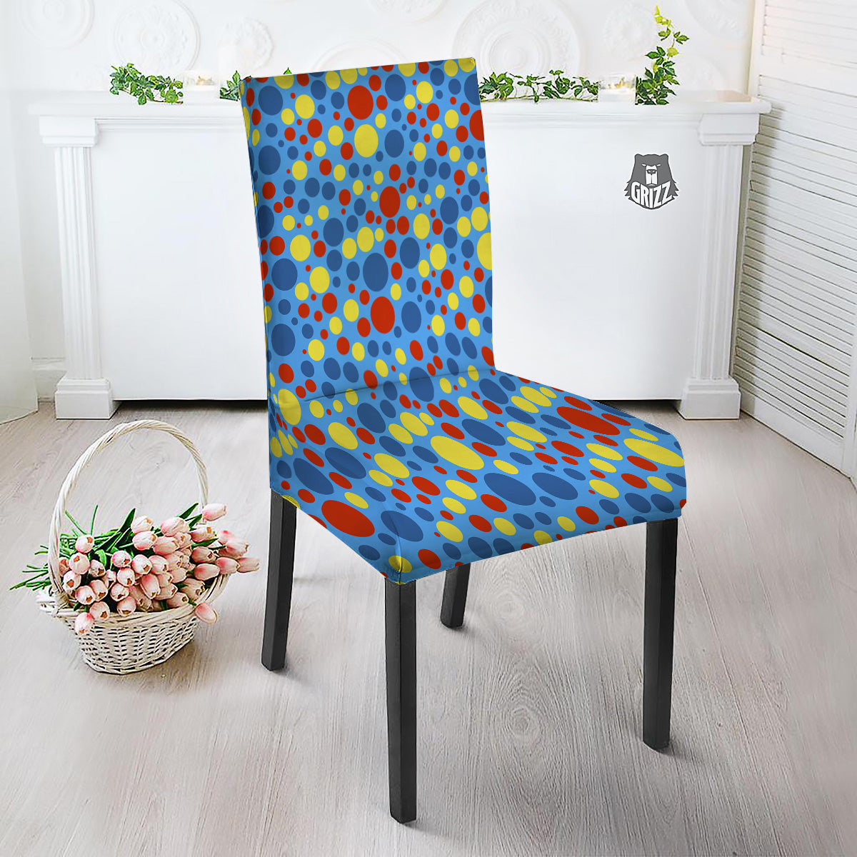 Autism Awareness Dots Color Print Pattern Dining Chair Slipcover-grizzshop