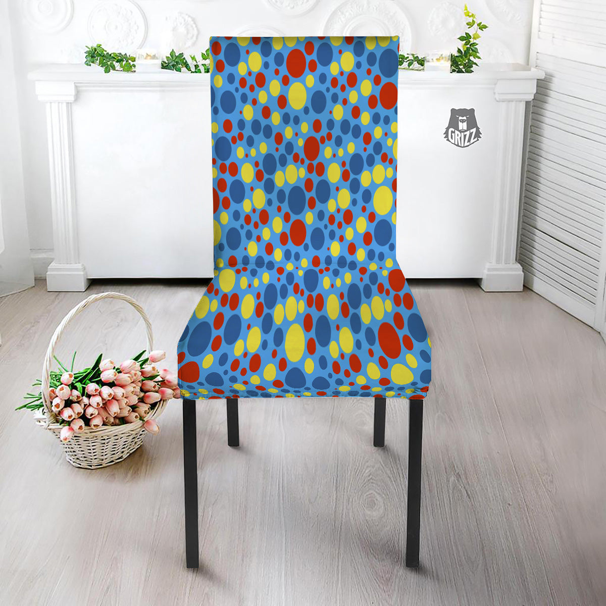 Autism Awareness Dots Color Print Pattern Dining Chair Slipcover-grizzshop