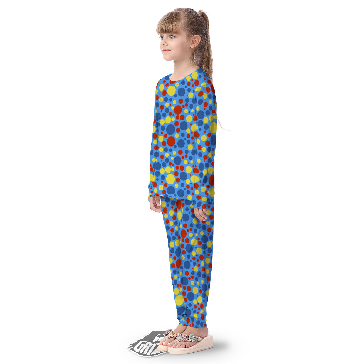 Autism Awareness Dots Color Print Pattern Kid's Pajamas-grizzshop