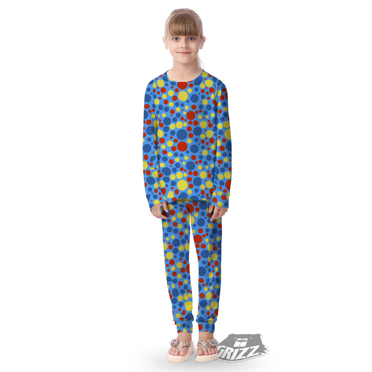 Autism Awareness Dots Color Print Pattern Kid's Pajamas-grizzshop