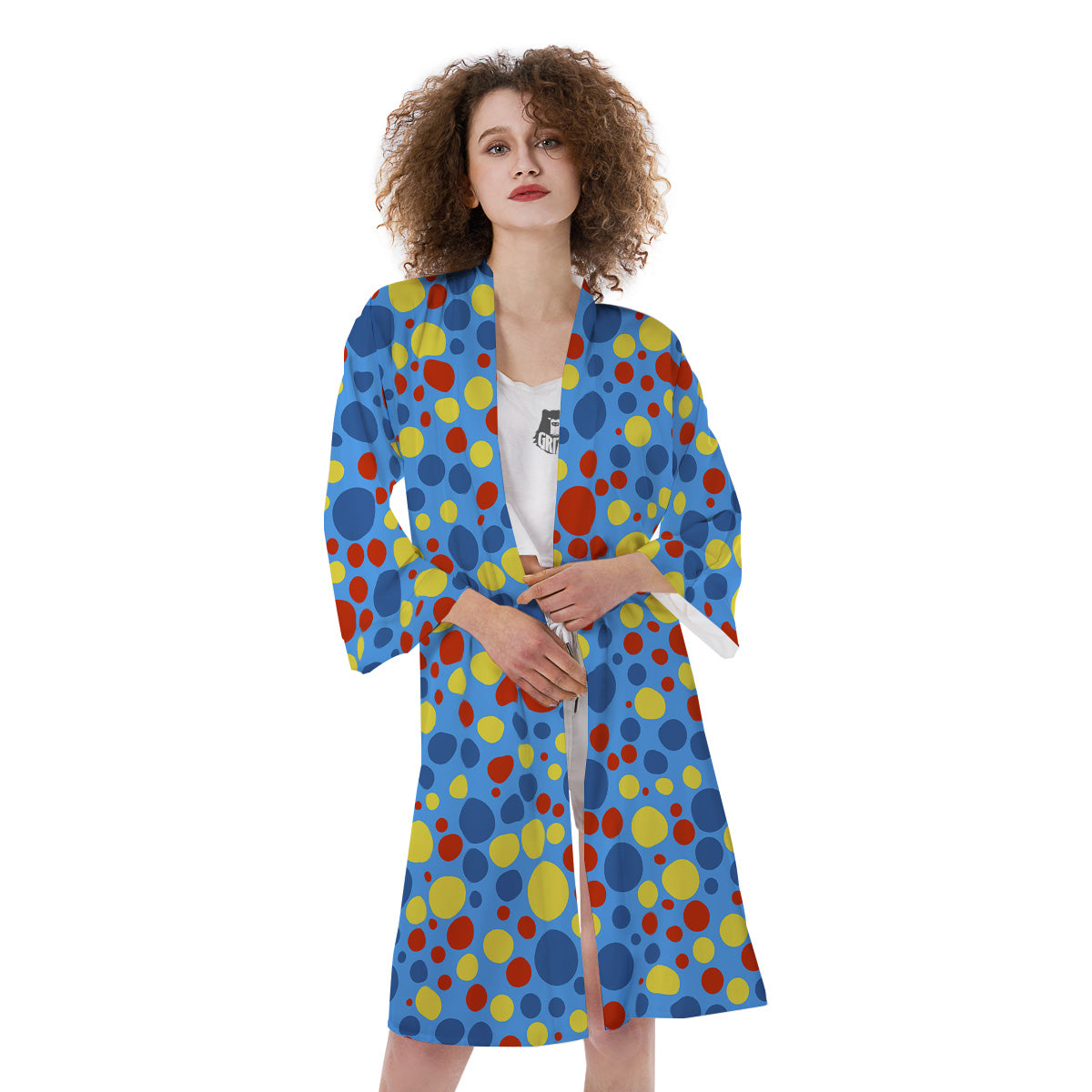 Autism Awareness Dots Color Print Pattern Kimono-grizzshop