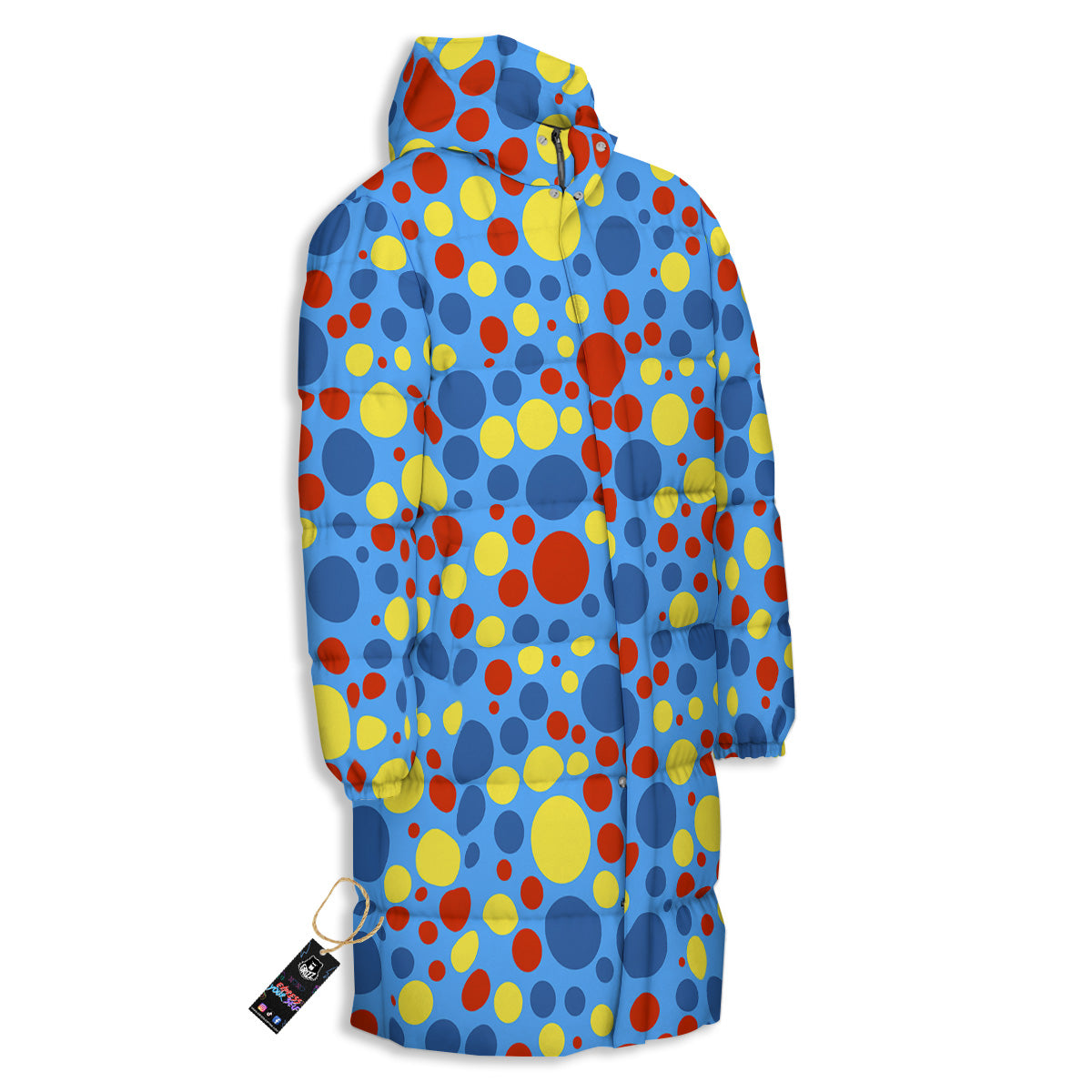 Autism Awareness Dots Color Print Pattern Long Down Jacket-grizzshop