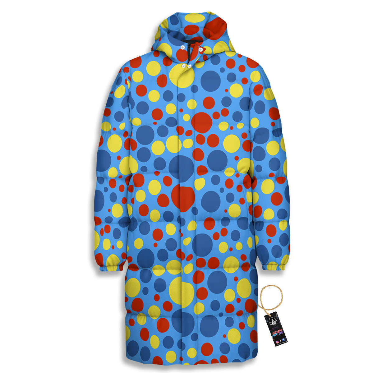 Autism Awareness Dots Color Print Pattern Long Down Jacket-grizzshop