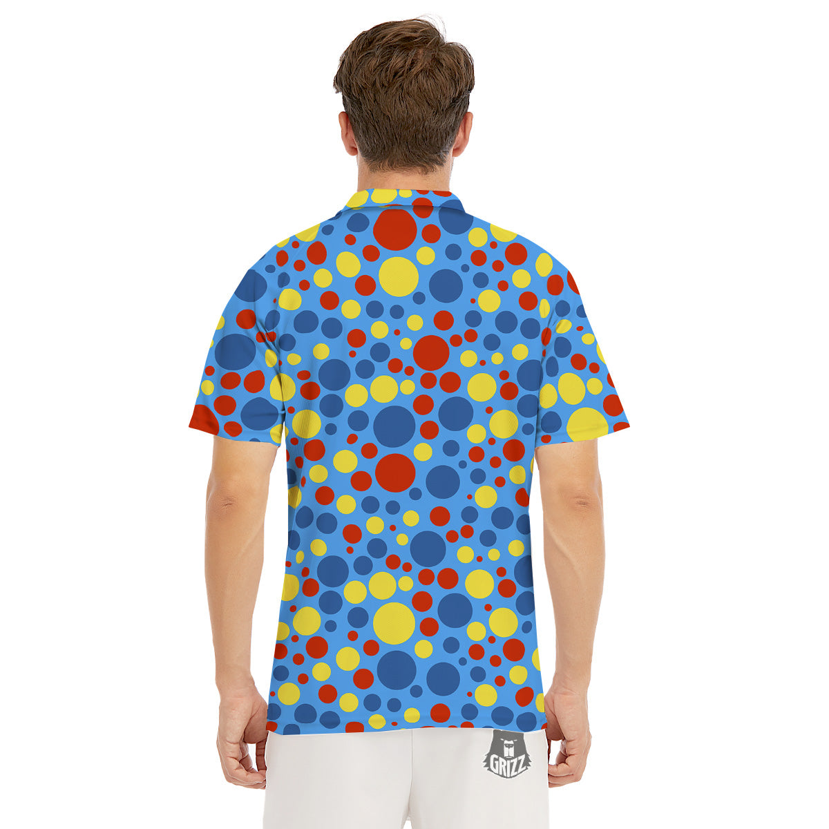 Autism Awareness Dots Color Print Pattern Men's Golf Shirts-grizzshop