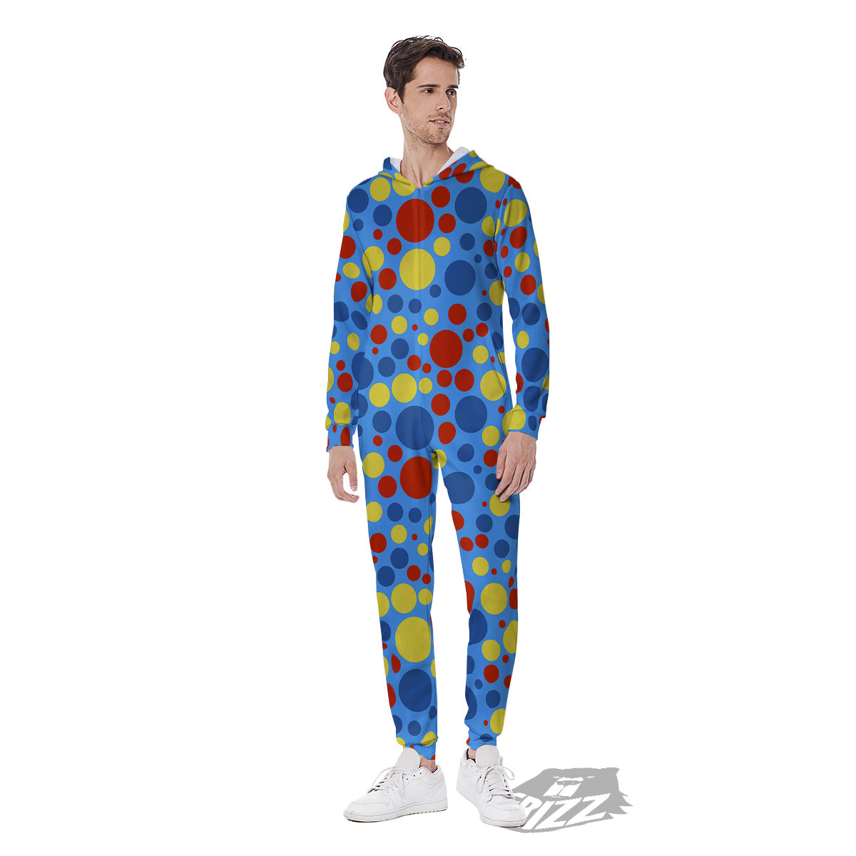 Autism Awareness Dots Color Print Pattern Men's Jumpsuit-grizzshop