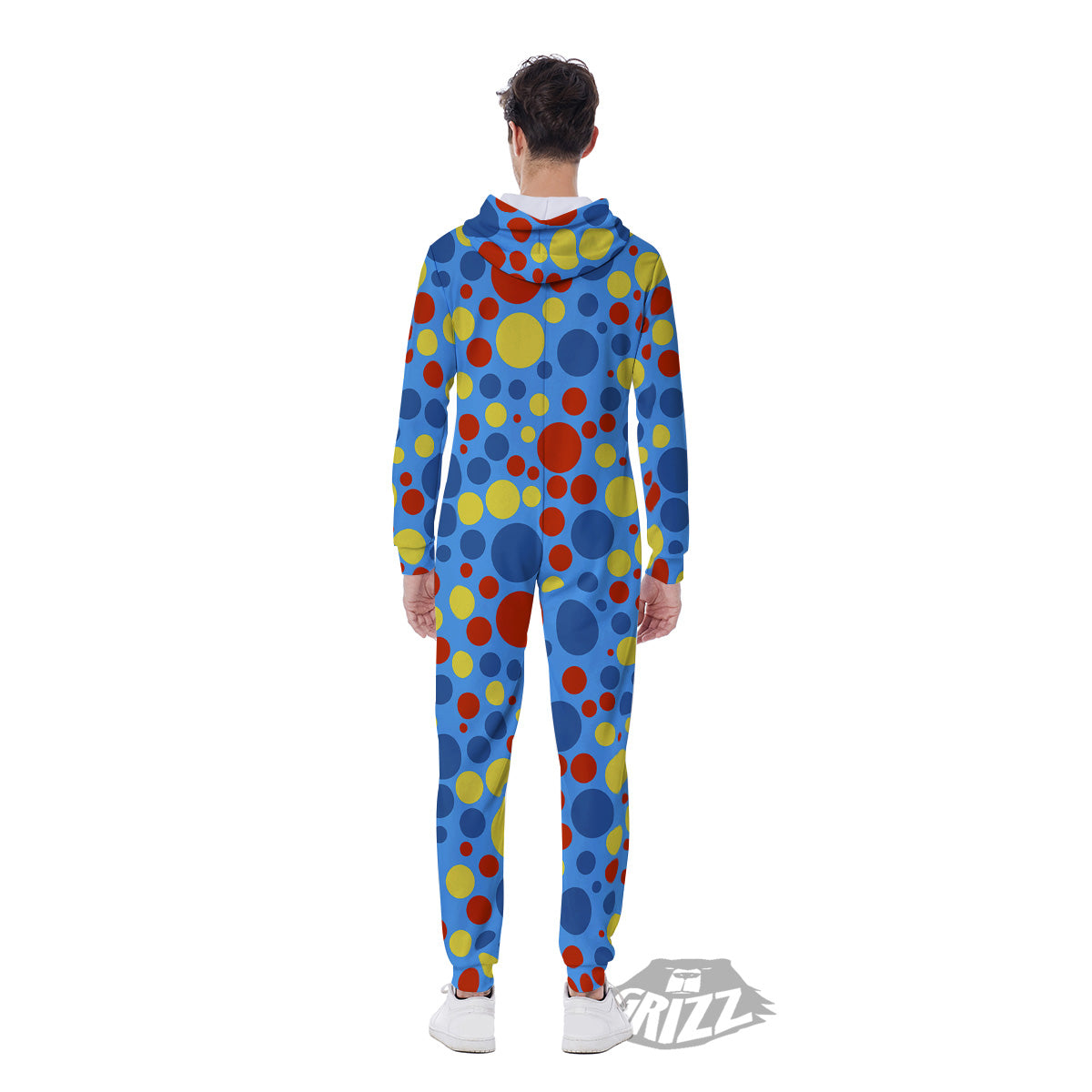 Autism Awareness Dots Color Print Pattern Men's Jumpsuit-grizzshop