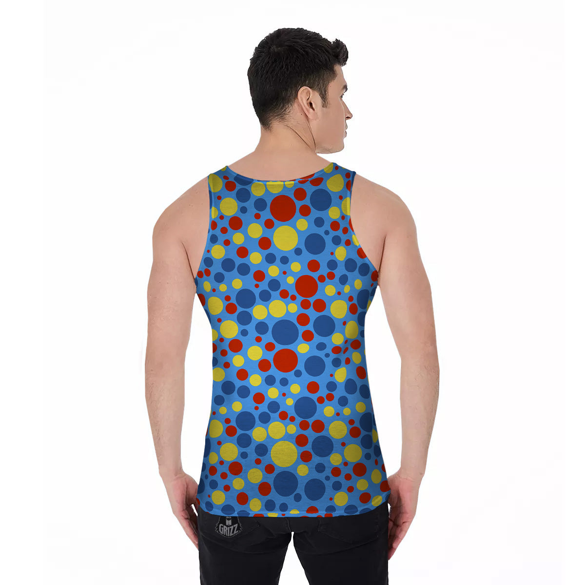 Autism Awareness Dots Color Print Pattern Men's Tank Top-grizzshop