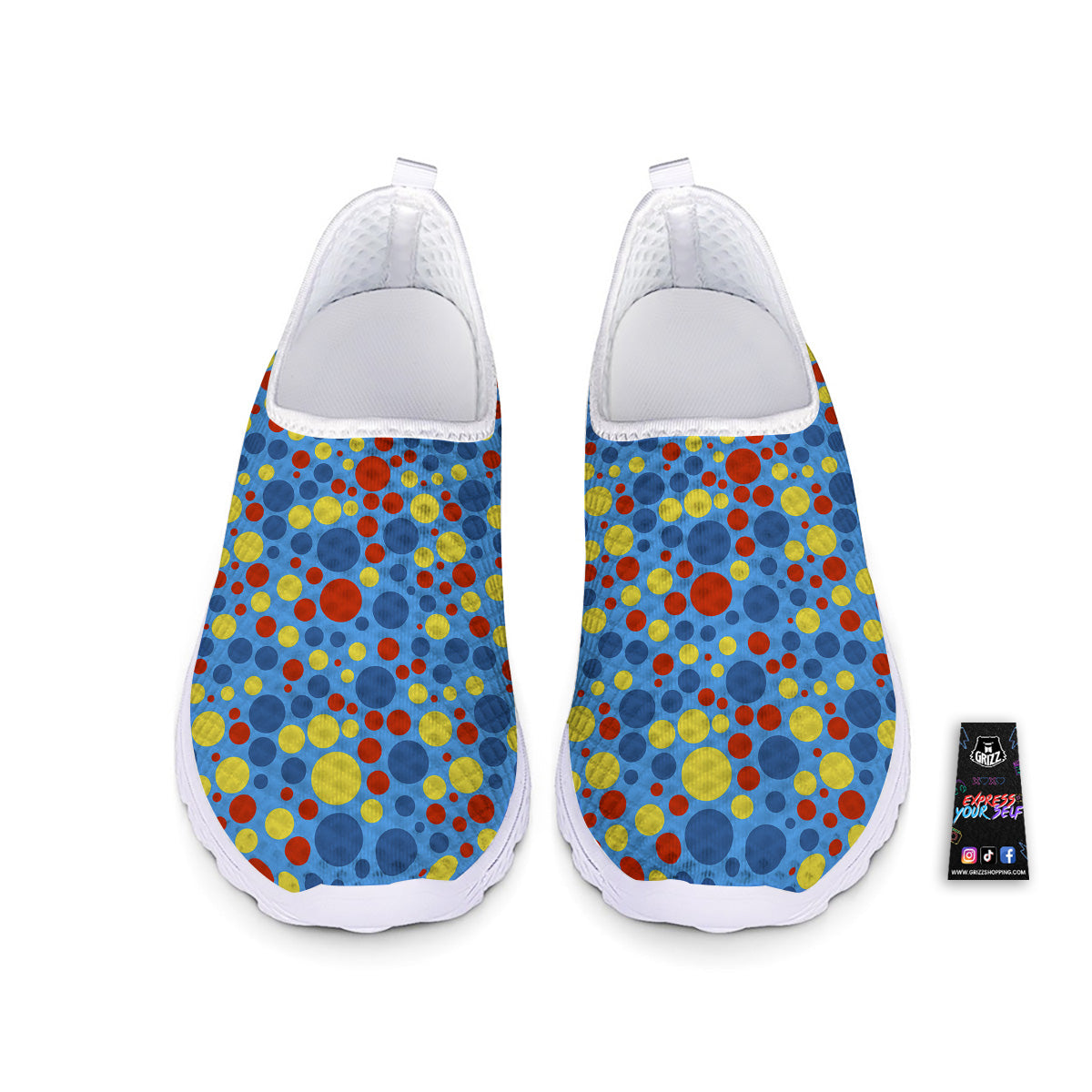 Autism Awareness Dots Color Print Pattern Nurse Shoes-grizzshop