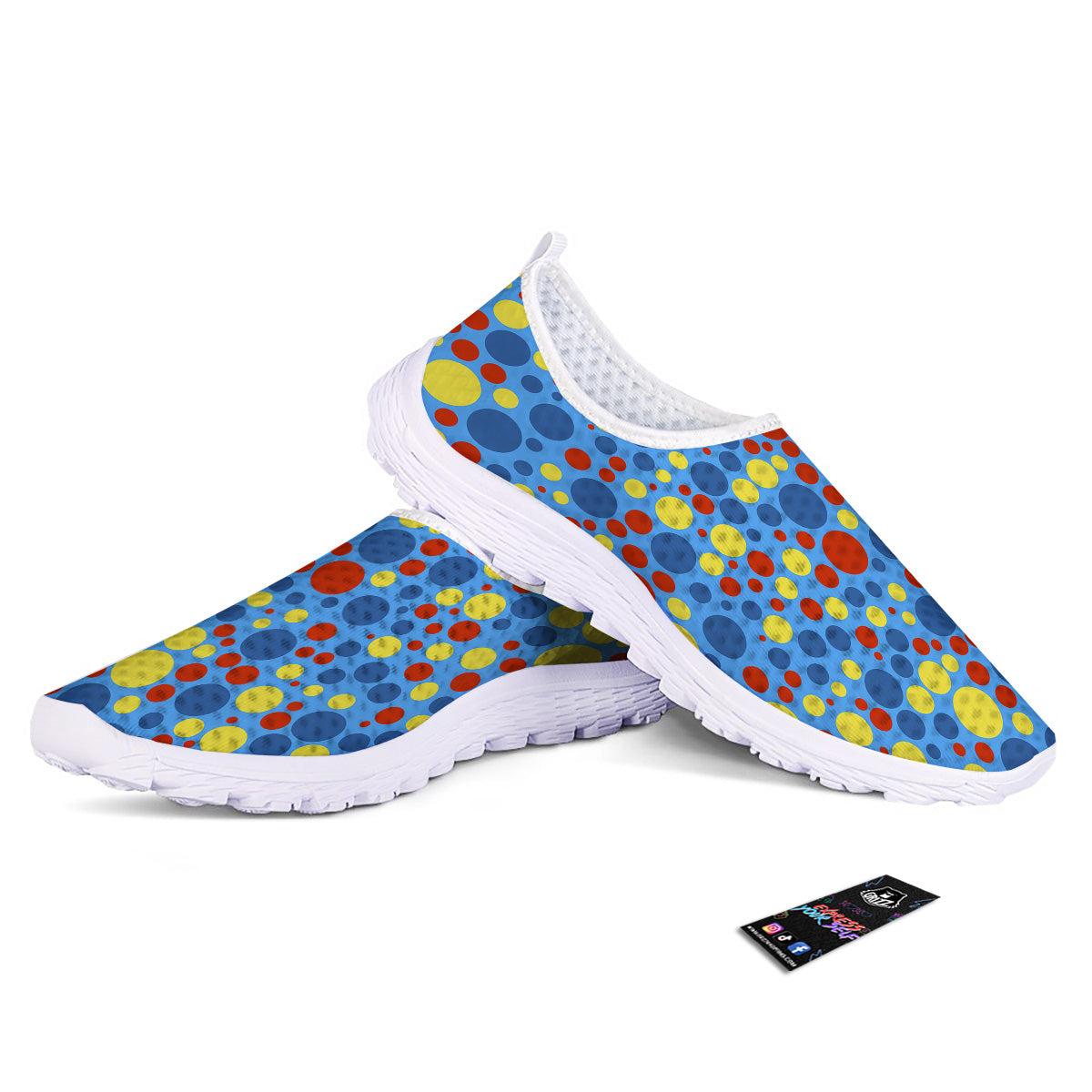 Autism Awareness Dots Color Print Pattern Nurse Shoes-grizzshop