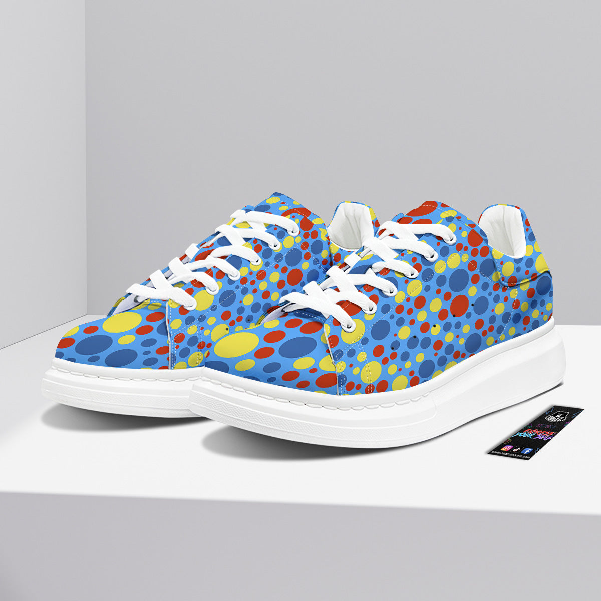 Autism Awareness Dots Color Print Pattern Platform Shoes-grizzshop