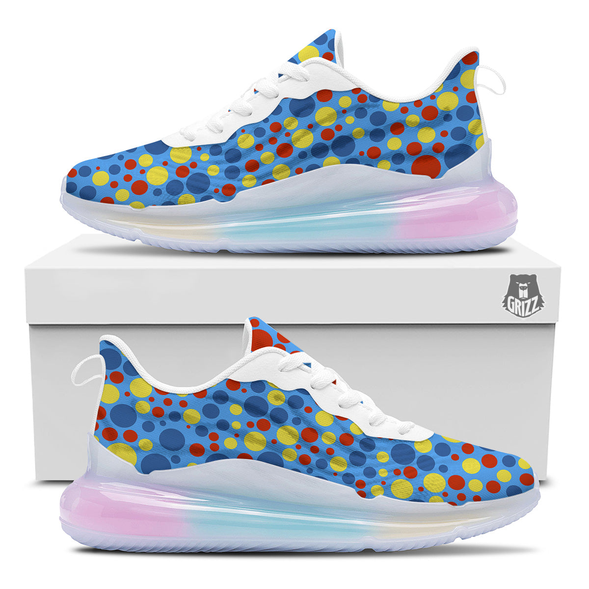 Autism Awareness Dots Color Print Pattern Running Sneakers-grizzshop