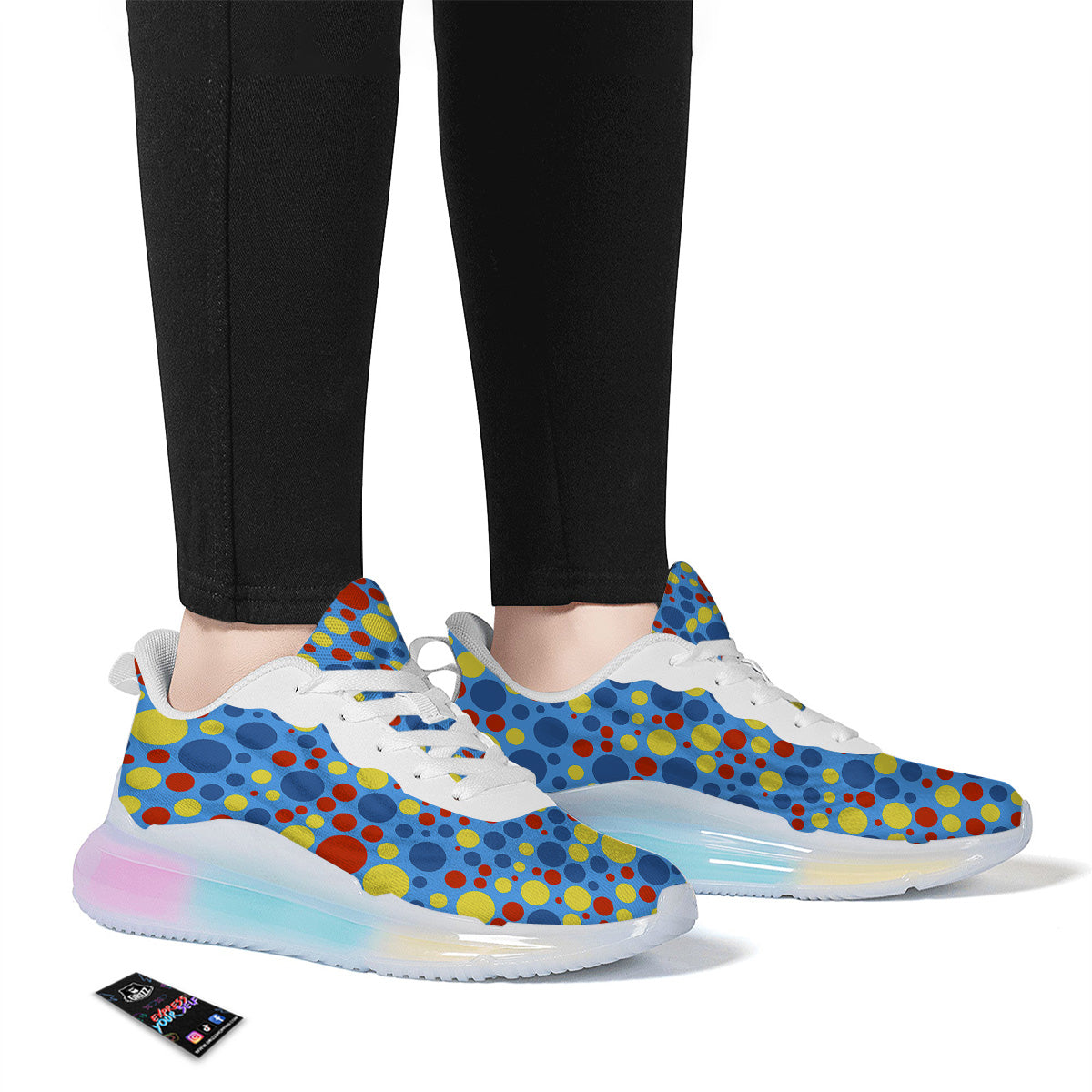 Autism Awareness Dots Color Print Pattern Running Sneakers-grizzshop