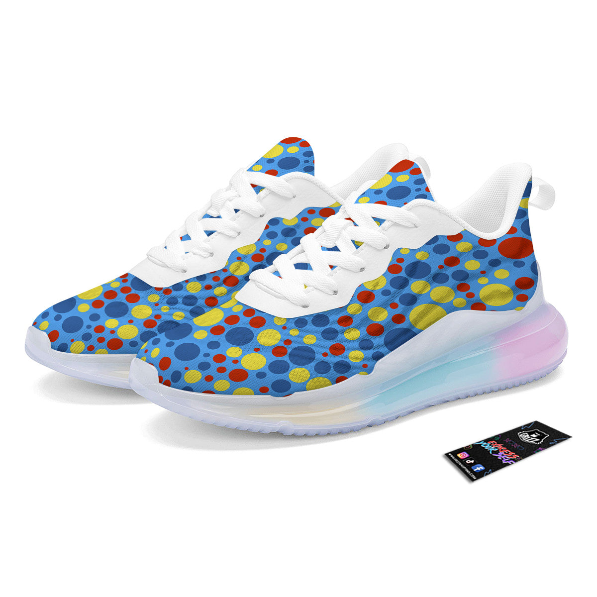 Autism Awareness Dots Color Print Pattern Running Sneakers-grizzshop